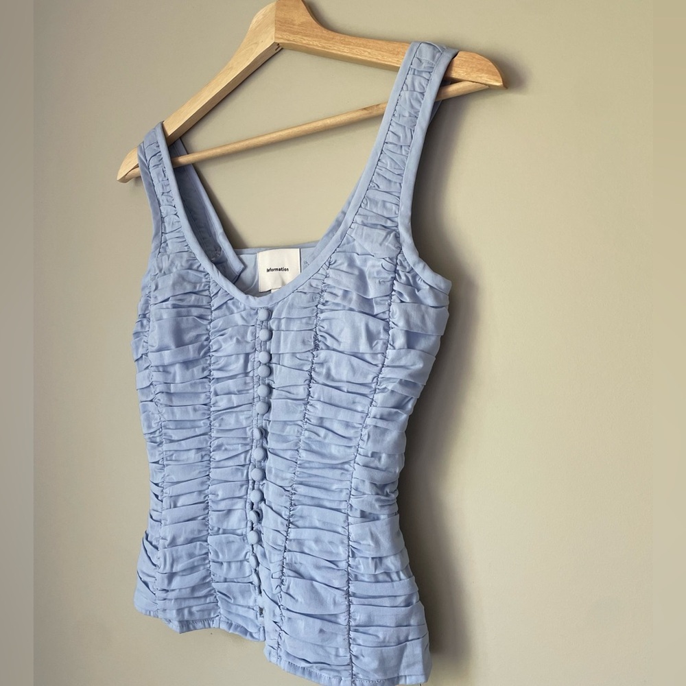 NEW Reformation Archer Top Ice Water Light Blue | US 4 UK 8 - Picture 7 of 11